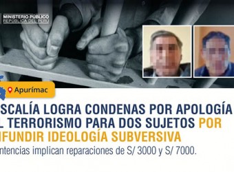 Fiscalía consigue dos condenas por apología al terrorismo en Apurímac