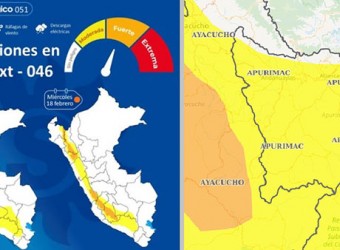 Alerta amarilla: precipitaciones pluviales se extenderán hasta el 18 de febrero 