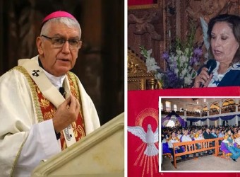 Dina Boluarte es captada en iglesia de Chalhuanca durante misa por Señor de Animas 