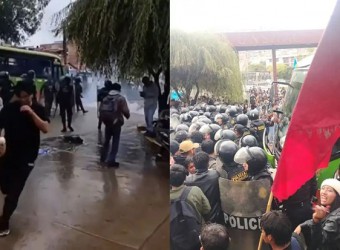 Cusco: PNP lanza bombas lacrimógenas a estudiantes de la UNSAAC durante marcha por el medio pasaje 