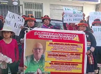 Comuneros de Huancuire se movilizan contra Minera Las Bambas y emplazan a funcionarios de la triple AAA Pampas Apurímac