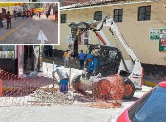 EMSAP Chanka rompe nuevo pavimento de avenida Andahuaylas a pocos días de su inauguración 