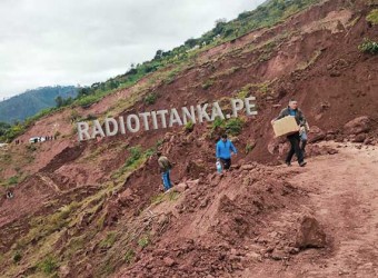 Ocobamba y Huaccana aisladas por derrumbe en sector de Sarahuarcay 