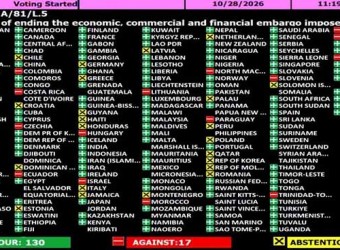 ONU rechaza el bloqueo estadounidense sobre Cuba con 130 votos a favor