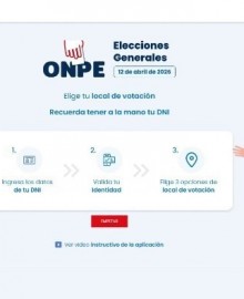 ONPE habilita plataforma para elegir local de votación
