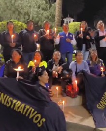 Vigilia en la catedral: servidores de la Diresa en huelga reiteran disposición a dialogar con gobernador Percy Godoy 