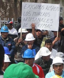 Mineros artesanales anuncian movilización para el martes 19 de noviembre en Abancay