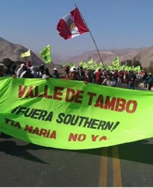 Tía María: anuncian paro de 48 horas contra construcción de mina en Valle de Tambo