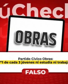 Es falso que uno de cada tres jóvenes no estudien ni trabajen, como indica el plan de gobierno del Partido Cívico Obras. FALSO