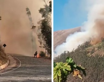 Incendio forestal arrasta con bosques de eucaliptos y cobertura vegetal en San Pedro de Cachora