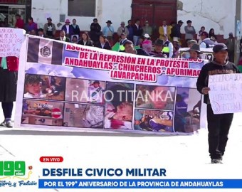 Familiares de pobladores asesinados en protestas contra Dina Boluarte presentes en desfile por 199 aniversario
