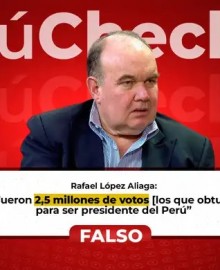 Rafael López Aliaga no obtuvo 2,5 millones de votos en su candidatura presidencial