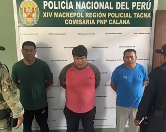 Tacna: capturan a tres malhechores por tentativa de robo con arma de fuego