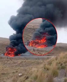 Cusco: camión cisterna con 8 mil galones de combustible se incendia tras volcadura 