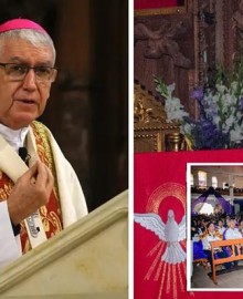 Dina Boluarte es captada en iglesia de Chalhuanca durante misa por Señor de Animas 