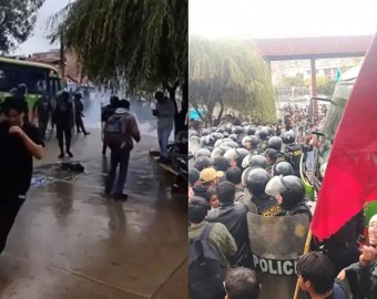 Cusco: PNP lanza bombas lacrimógenas a estudiantes de la UNSAAC durante marcha por el medio pasaje 