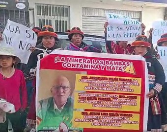 Comuneros de Huancuire se movilizan contra Minera Las Bambas y emplazan a funcionarios de la triple AAA Pampas Apurímac