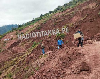 Ocobamba y Huaccana aisladas por derrumbe en sector de Sarahuarcay 