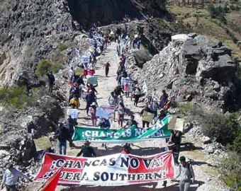 Pobladores de comunidad de Tapairihua anuncian paro de 72 horas contra empresa Southern Perú 