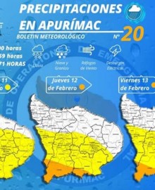 Alertan precipitaciones intensas y ráfagas de viento del 11 al 13 febrero 