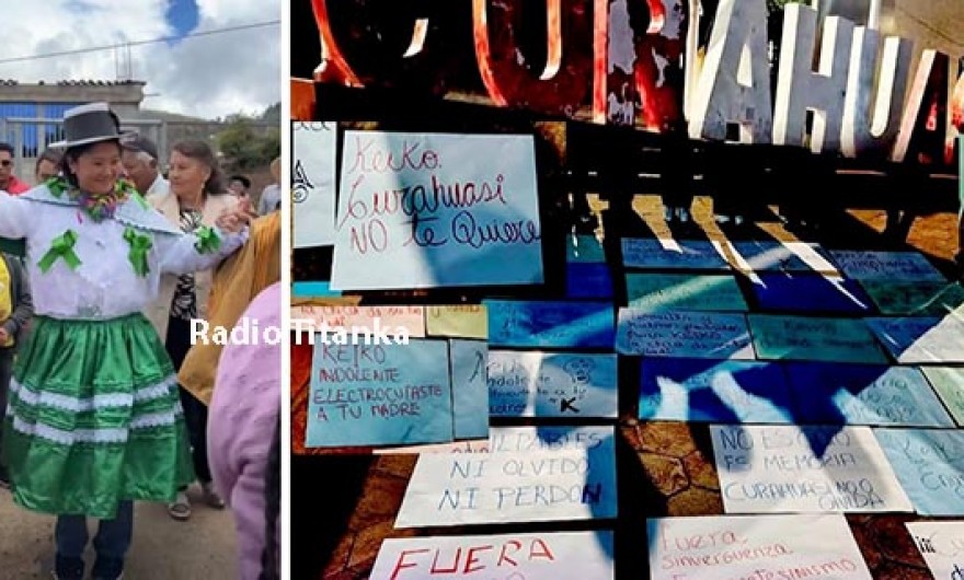 Keiko Fujimori sin mucha difusión y evitando rechazo de población llega a comunidad de Saywite, en Curahuasi