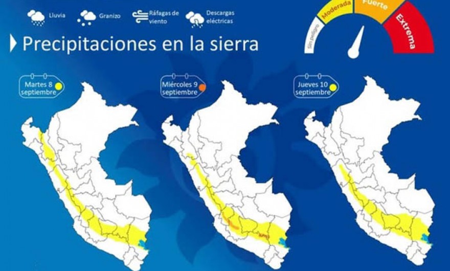 Senamhi emite alerta de lluvias hasta el 10 de setiembre en Apurímac 