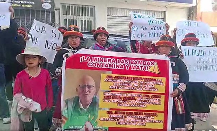 Comuneros de Huancuire se movilizan contra Minera Las Bambas y emplazan a funcionarios de la triple AAA Pampas Apurímac
