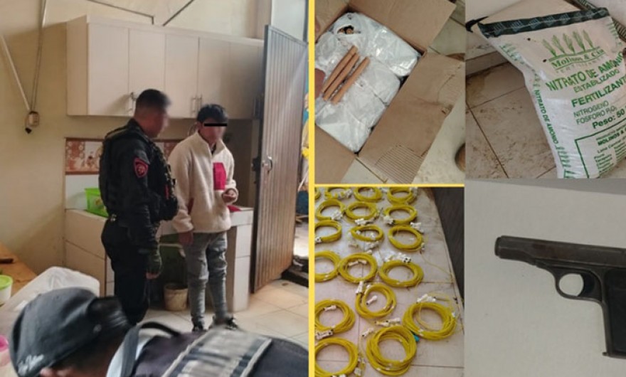 Agentes del Depincri hallan almacén clandestino de explosivos durante allanamiento judicial