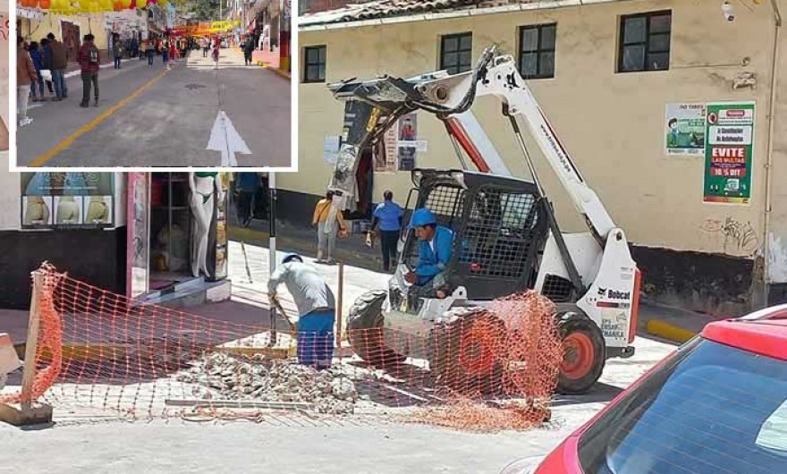 EMSAP Chanka rompe nuevo pavimento de avenida Andahuaylas a pocos días de su inauguración 