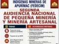 FEDECIM: convoca a la Segunda Audiencia Nacional de Pequeña Minería y Minería Artesanal