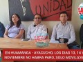 Ayacucho: dirigentes anuncian que no acatará paro nacional los días 13, 14 y 15 de noviembre