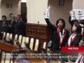 Oposición muestra fotografías de los fallecidos en protestas sociales y se retira antes del mensaje de Keiko Fujimori
